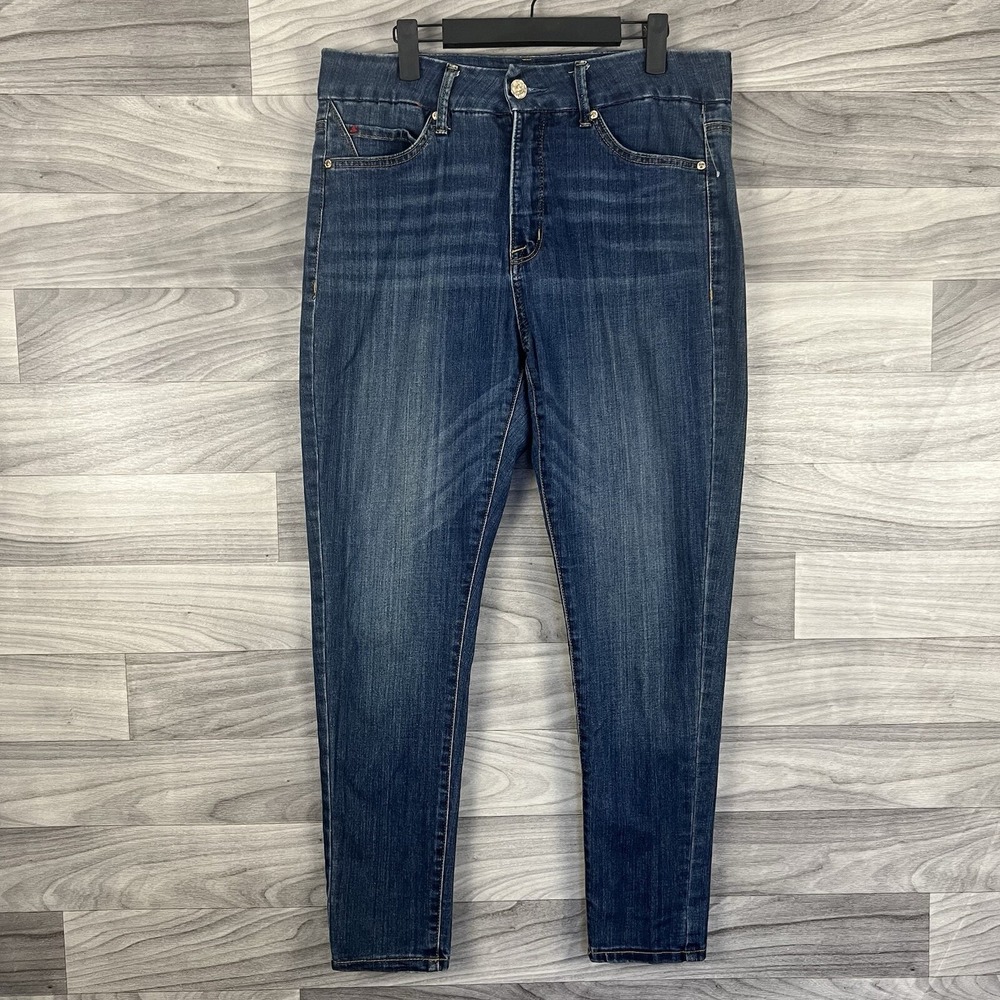 Seven7 Jeans Womens 12 Blue Dark Wash Ultra High Rise Skinny Stretch Staple‎
